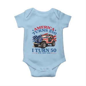 America Turns 250 I Turn 50 1976 50th Birthday Baby Onesie Compact Classic Off-road SUV TS14 Light Blue Print Your Wear