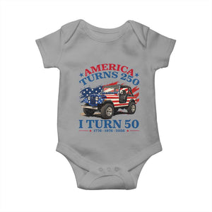 America Turns 250 I Turn 50 1976 50th Birthday Baby Onesie Compact Classic Off-road SUV TS14 Sport Gray Print Your Wear