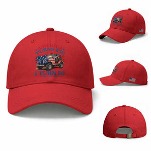 America Turns 250 I Turn 50 1976 50th Birthday Baseball Cap Compact Classic Off-road SUV TS14 Baseball Cap Universal Fit Red Print Your Wear