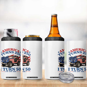 America Turns 250 I Turn 50 1976 50th Birthday 4 in 1 Can Cooler Tumbler Compact Classic Off-road SUV TS14 Print Your Wear
