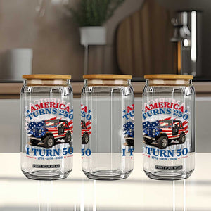America Turns 250 I Turn 50 1976 50th Birthday Glass Can Compact Classic Off-road SUV TS14 Print Your Wear