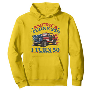 America Turns 250 I Turn 50 1976 50th Birthday Hoodie Compact Classic Off-road SUV