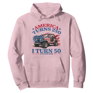 America Turns 250 I Turn 50 1976 50th Birthday Hoodie Compact Classic Off-road SUV