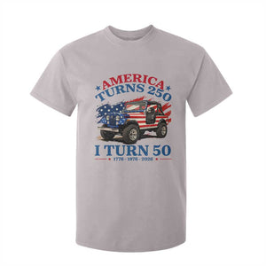America Turns 250 I Turn 50 1976 50th Birthday T Shirt For Kid Compact Classic Off-road SUV TS14 Ice Gray Print Your Wear