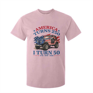 America Turns 250 I Turn 50 1976 50th Birthday T Shirt For Kid Compact Classic Off-road SUV TS14 Light Pink Print Your Wear
