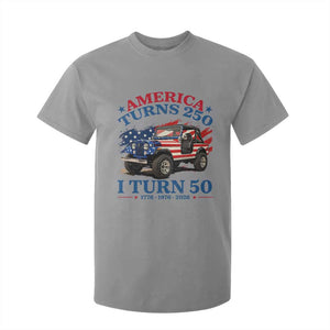America Turns 250 I Turn 50 1976 50th Birthday T Shirt For Kid Compact Classic Off-road SUV TS14 Sport Gray Print Your Wear