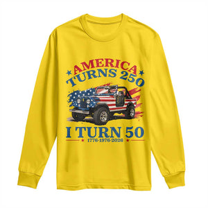 America Turns 250 I Turn 50 1976 50th Birthday Long Sleeve Shirt Compact Classic Off-road SUV