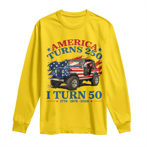 America Turns 250 I Turn 50 1976 50th Birthday Long Sleeve Shirt Compact Classic Off-road SUV TS14 Daisy Print Your Wear