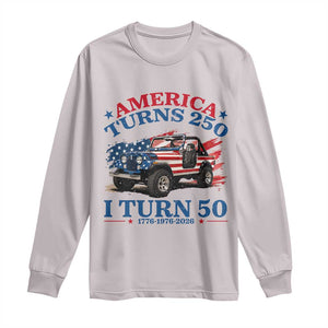 America Turns 250 I Turn 50 1976 50th Birthday Long Sleeve Shirt Compact Classic Off-road SUV TS14 Ice Gray Print Your Wear