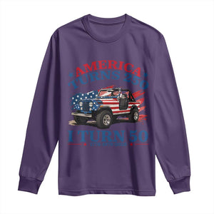 America Turns 250 I Turn 50 1976 50th Birthday Long Sleeve Shirt Compact Classic Off-road SUV