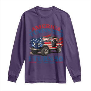 America Turns 250 I Turn 50 1976 50th Birthday Long Sleeve Shirt Compact Classic Off-road SUV TS14 Purple Print Your Wear