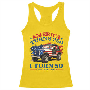 America Turns 250 I Turn 50 1976 50th Birthday Racerback Tank Top Compact Classic Off-road SUV TS14 Daisy Print Your Wear