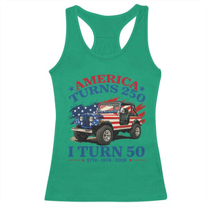 America Turns 250 I Turn 50 1976 50th Birthday Racerback Tank Top Compact Classic Off-road SUV TS14 Irish Green Print Your Wear