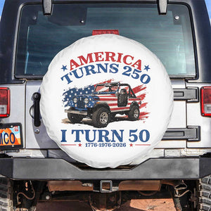 America Turns 250 I Turn 50 1976 50th Birthday Spare Tire Cover Compact Classic Off-road SUV