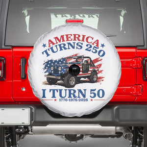 America Turns 250 I Turn 50 1976 50th Birthday Spare Tire Cover Compact Classic Off-road SUV