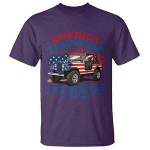America Turns 250 I Turn 50 1976 50th Birthday T Shirt Compact Classic Off-road SUV TS14 Purple Print Your Wear