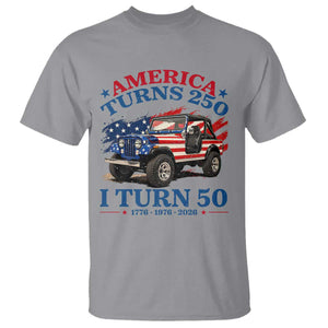 America Turns 250 I Turn 50 1976 50th Birthday T Shirt Compact Classic Off-road SUV TS14 Sport Gray Print Your Wear