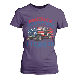 America Turns 250 I Turn 50 1976 50th Birthday T Shirt For Women Compact Classic Off-road SUV