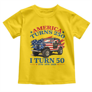 America Turns 250 I Turn 50 1976 50th Birthday Toddler T Shirt Compact Classic Off-road SUV TS14 Daisy Print Your Wear