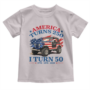 America Turns 250 I Turn 50 1976 50th Birthday Toddler T Shirt Compact Classic Off-road SUV TS14 Ice Gray Print Your Wear