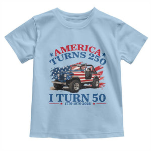 America Turns 250 I Turn 50 1976 50th Birthday Toddler T Shirt Compact Classic Off-road SUV