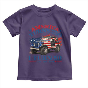 America Turns 250 I Turn 50 1976 50th Birthday Toddler T Shirt Compact Classic Off-road SUV TS14 Purple Print Your Wear