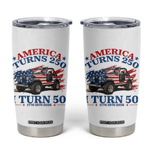 America Turns 250 I Turn 50 1976 50th Birthday Tumbler Cup Compact Classic Off-road SUV