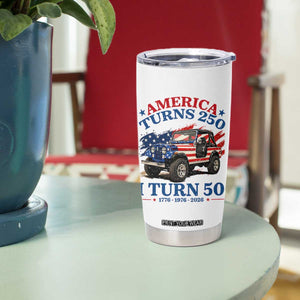 America Turns 250 I Turn 50 1976 50th Birthday Tumbler Cup Compact Classic Off-road SUV TS14 Print Your Wear