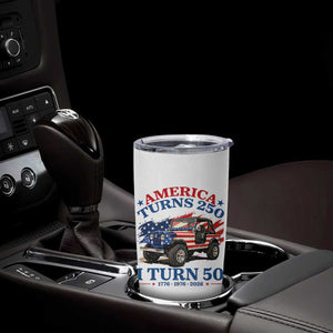 America Turns 250 I Turn 50 1976 50th Birthday Tumbler Cup Compact Classic Off-road SUV TS14 Print Your Wear