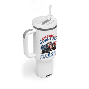 America Turns 250 I Turn 50 1976 50th Birthday Tumbler With Handle Compact Classic Off-road SUV TS14 Print Your Wear