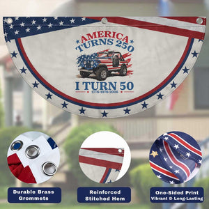 America Turns 250 I Turn 50 1976 50th Birthday Patriotic Fan Flag Compact Classic Off-road SUV TS14 Print Your Wear