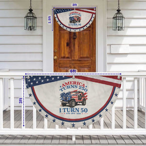 America Turns 250 I Turn 50 1976 50th Birthday Patriotic Fan Flag Compact Classic Off-road SUV TS14 Print Your Wear