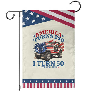 America Turns 250 I Turn 50 1976 50th Birthday Patriotic Garden Flag Compact Classic Off-road SUV TS14 Modern Beige Blue Print Your Wear