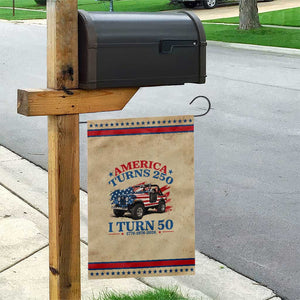 America Turns 250 I Turn 50 1976 50th Birthday Patriotic Garden Flag Compact Classic Off-road SUV