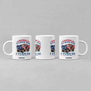 America Turns 250 I Turn 50 1976 50th Birthday Coffee Mug Compact Classic Off-road SUV TS14 Print Your Wear
