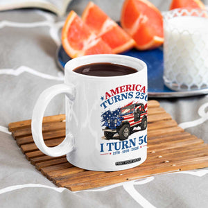 America Turns 250 I Turn 50 1976 50th Birthday Coffee Mug Compact Classic Off-road SUV TS14 Print Your Wear