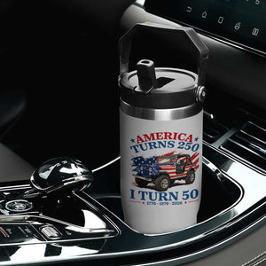 America Turns 250 I Turn 50 1976 50th Birthday Flip Straw Tumbler Compact Classic Off-road SUV TS14 Print Your Wear