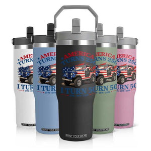 America Turns 250 I Turn 50 1976 50th Birthday Flip Straw Tumbler Compact Classic Off-road SUV TS14 Print Your Wear