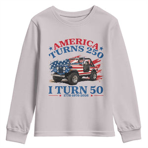 America Turns 250 I Turn 50 1976 50th Birthday Youth Sweatshirt Compact Classic Off-road SUV