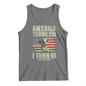America Turns 250 I Turn 50 1976 50th Birthday Tank Top Patriotic Cowboy Cowgirl Rodeo 4th of July