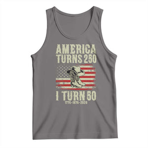America Turns 250 I Turn 50 1976 50th Birthday Tank Top Patriotic Cowboy Cowgirl Rodeo 4th of July