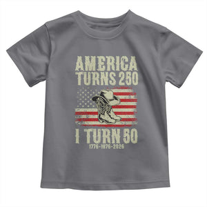 America Turns 250 I Turn 50 1976 50th Birthday Toddler T Shirt Patriotic Cowboy Cowgirl Rodeo 4th of July