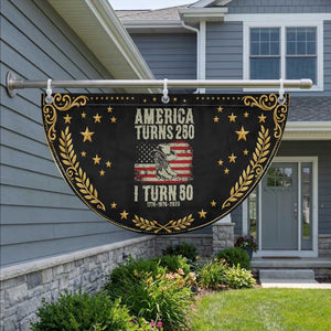 America Turns 250 I Turn 50 1976 50th Birthday Patriotic Fan Flag Cowboy Cowgirl Rodeo 4th of July