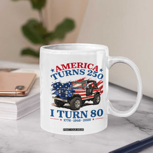 America Turns 250 I Turn 80 1946 80th Birthday Coffee Mug Compact Classic Off-road SUV