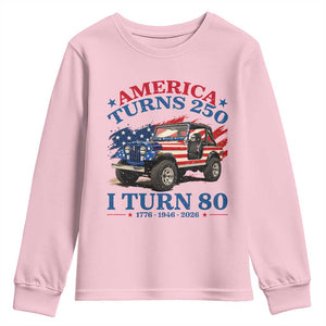 America Turns 250 I Turn 80 1946 80th Birthday Youth Sweatshirt Compact Classic Off-road SUV