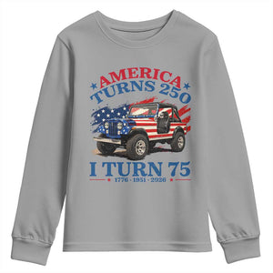 America Turns 250 I Turn 75 1951 75th Birthday Youth Sweatshirt Compact Classic Off-road SUV