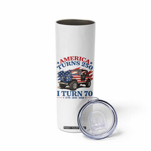America Turns 250 I Turn 70 1956 70th Birthday Skinny Tumbler Compact Classic Off-road SUV