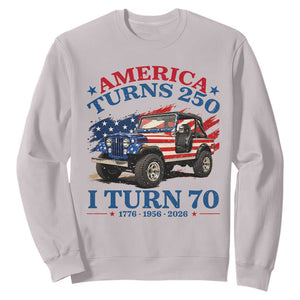 America Turns 250 I Turn 70 1956 70th Birthday Sweatshirt Compact Classic Off-road SUV
