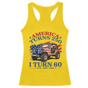 America Turns 250 I Turn 60 1966 60th Birthday Racerback Tank Top Compact Classic Off-road SUV