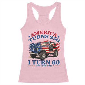 America Turns 250 I Turn 60 1966 60th Birthday Racerback Tank Top Compact Classic Off-road SUV
